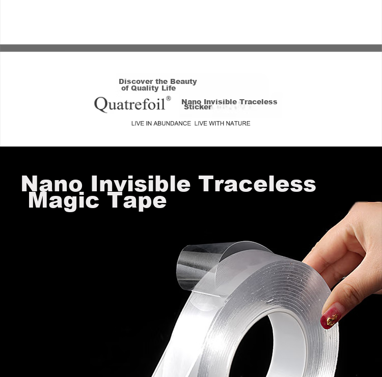 Quatrefoil Nano Invisible Magic Tape Strong Double-Sided Adhesive 3*500cm 1