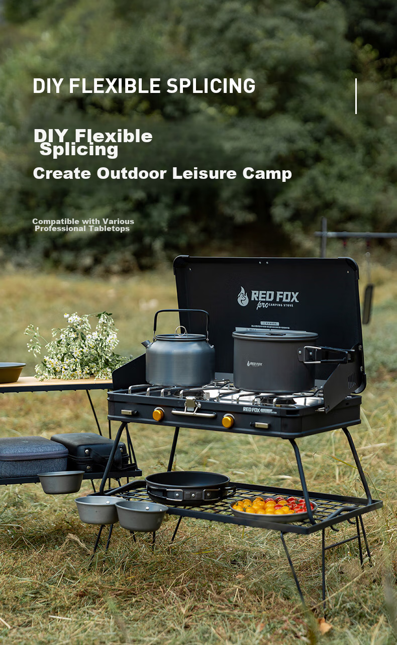 E-Rover Camping Picnic RV Table, Self-Driving Tour Barbecue Equipment, Grill Stove, Grid Table Storage Bag 5