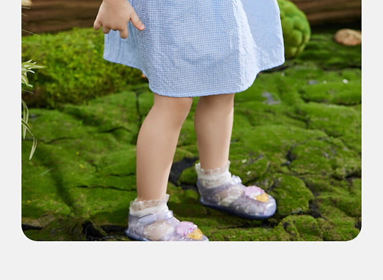 ASK JUNIOR Girls' Sleeveless Dress Summer Thin Petal Collar Plaid Casual Dress Blue Size 90 21