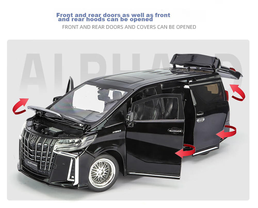 Heimanba Erfa Black 1:18 Business Car Model, Realistic Alloy Children's Toy Car, Model Toy Decoration, Toy Vehicle 7
