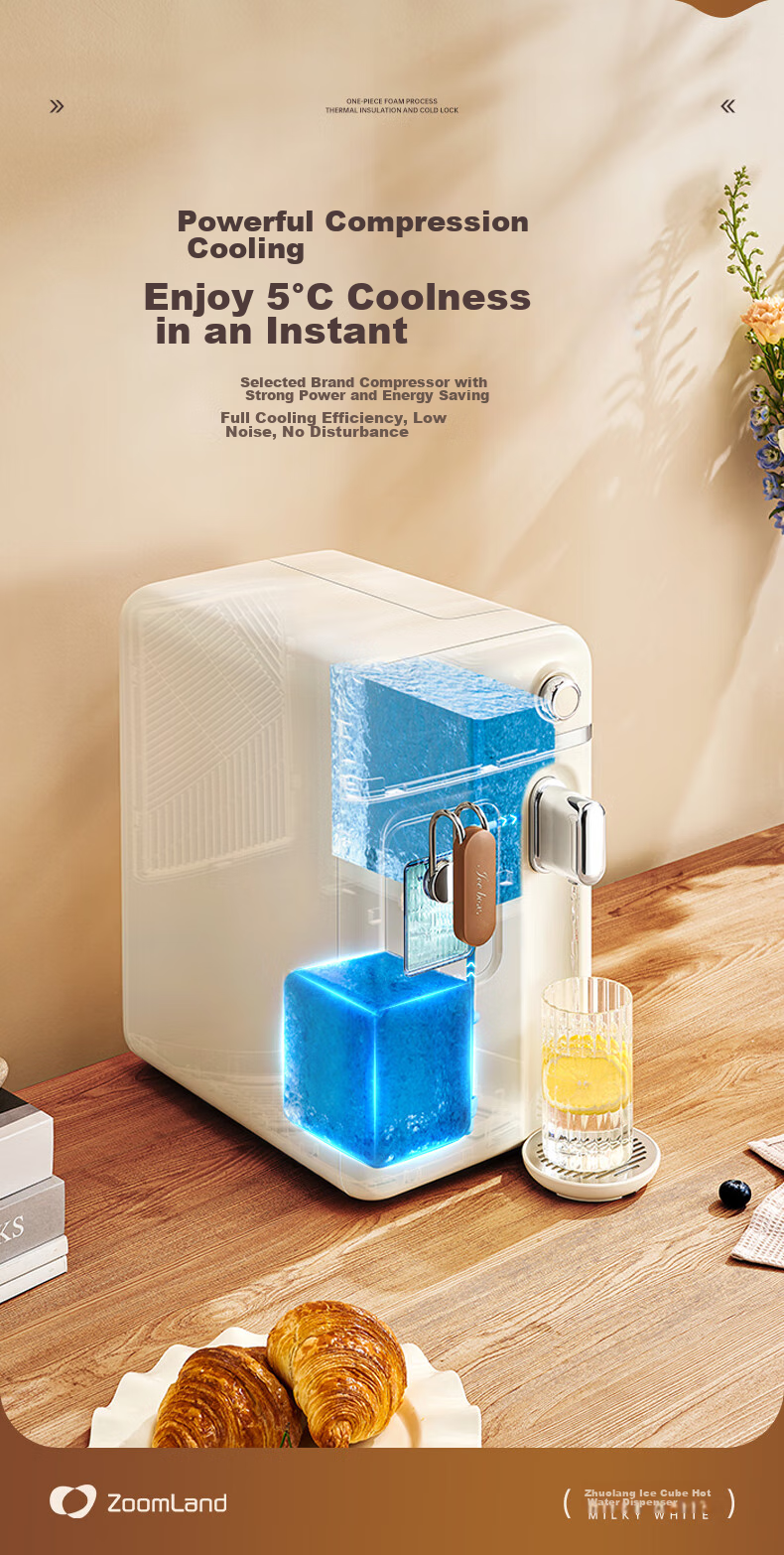 Zhuolang Mini Ice Maker for Home, Dormitory, And Small Spaces - All-In Cooling + Heating + Ice Making Machine 10