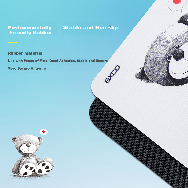 EXCO 2-Pack Cute Bear Mouse Pad, Small Cartoon Anime Laptop Office Mat, Portable Gaming Simple Office Supplies for Women 0285 3