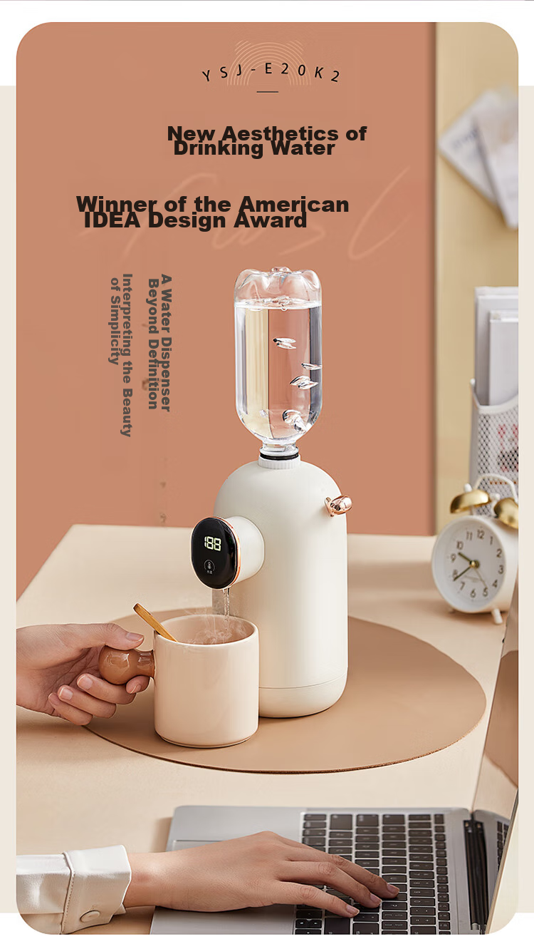 Bear [Mid-Autumn Festival Gift] Instant Hot Water Dispenser, Portable Electric Kettle, Desktop Travel Electric Kettle for Home Use, Small Quick-Heating Milk Maker YSJ-E20K2 3