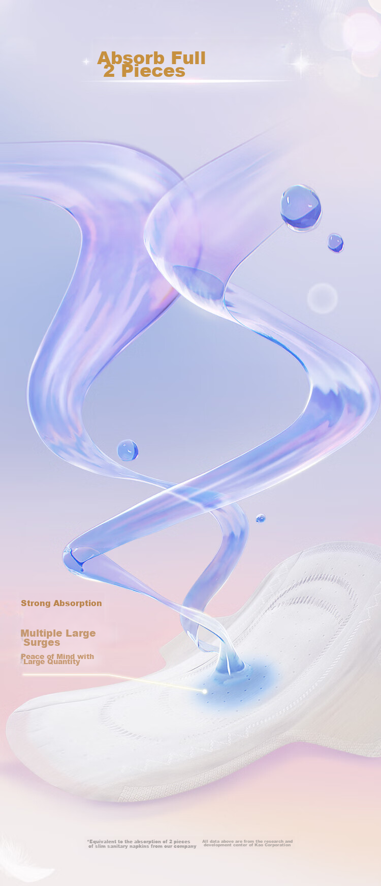 Laurier Kao Zero Touch Feather Cotton Ultra-Thin Winged Nighttime Sanitary Napkins, 35cm, 10 Pieces, Menstrual Pads, Sold by JD 6