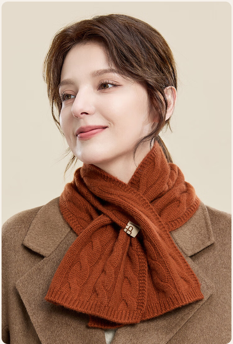 JIUMU Cashmere Scarf for Women, Autumn And Winter Wool Warm Neck Warmer, Gift Box Set for National Day Birthday Present 13