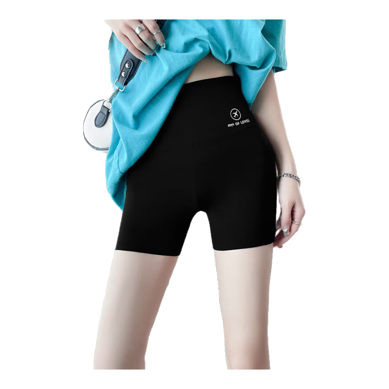 Langsha Shark Leggings for Women, Thin, High-Waisted, Tummy Control, Butt-Lifting, Three-Quarter Length, Base Layer, Slimming, Versatile, Suitable for Outer Wear, Safety Shorts