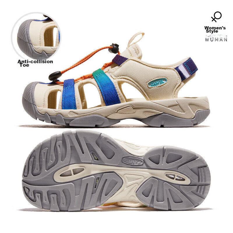 CAMEL Summer Outdoor Quick-Dry Water Trekking Sandals for Women Breathable Closed-Toe Beach Shoes F24B162016