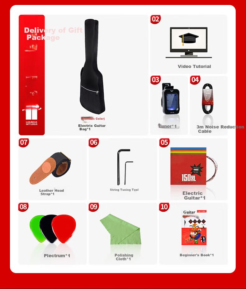 Minsine Electric Guitar for Beginners, Suitable for Male And Female Students, Primary And Secondary School Students, Adults, Universal Single Tremolo ST Electric Guitar Entry-Level Musical Instrument 1