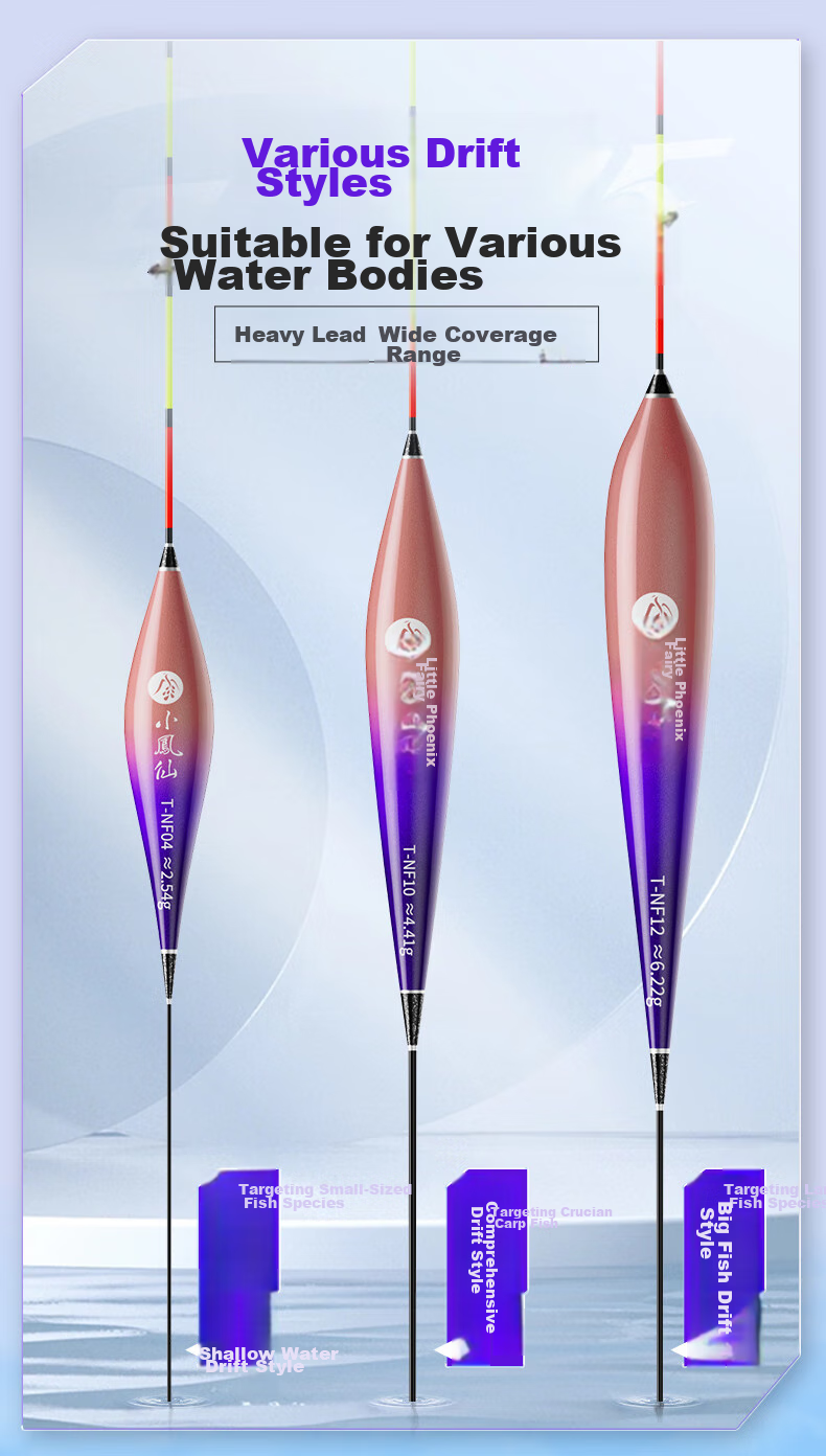 Xiaofengxian Fishing Float Set of 6, Bold Tail, Eye-Catching, Highly Sensitive, for Wild Fishing And Black Pit 5