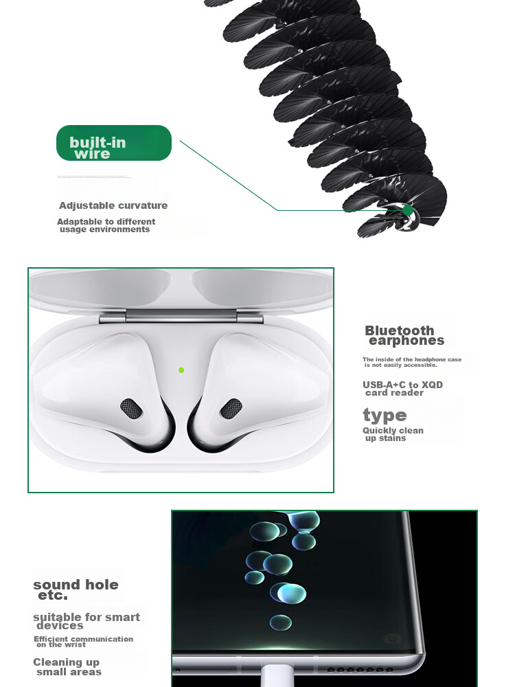 ESCASE AirPods 3 Cleaning Tool Kit, Apple Phone Cleaning Kit, Keyboard Cleaning Set, Phone Charging Port Cleaner, Bluetooth Wireless Earphone Charging Case Cleaning Kit, 4-Piece Set ES-MCS 9