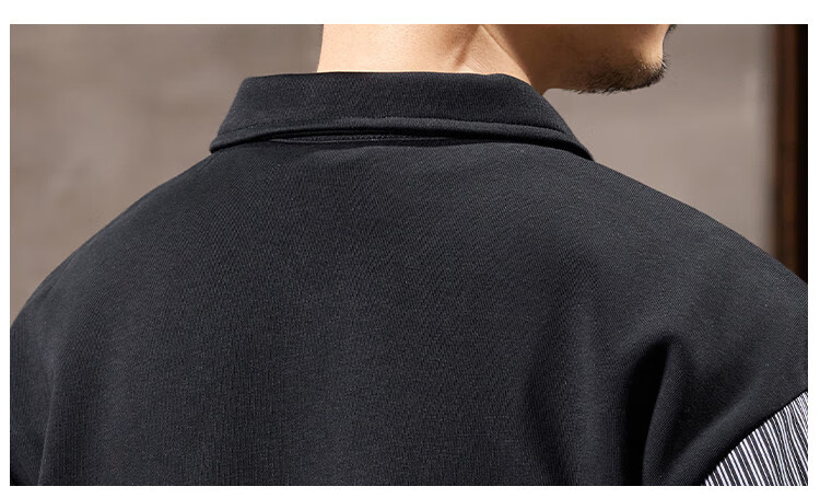 JEEP Men's Sweatshirt with Lapel Collar And Contrasting Stripes, Autumn 2026 Trendy Versatile Long-Sleeve Jacket from Fashion Brand 7