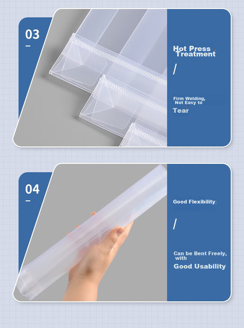 Taidang 10 Transparent File Folders, 3cm Plastic A4 Size, Waterproof Document Bags, PP Office File Storage, Thickened Version TA02155 7