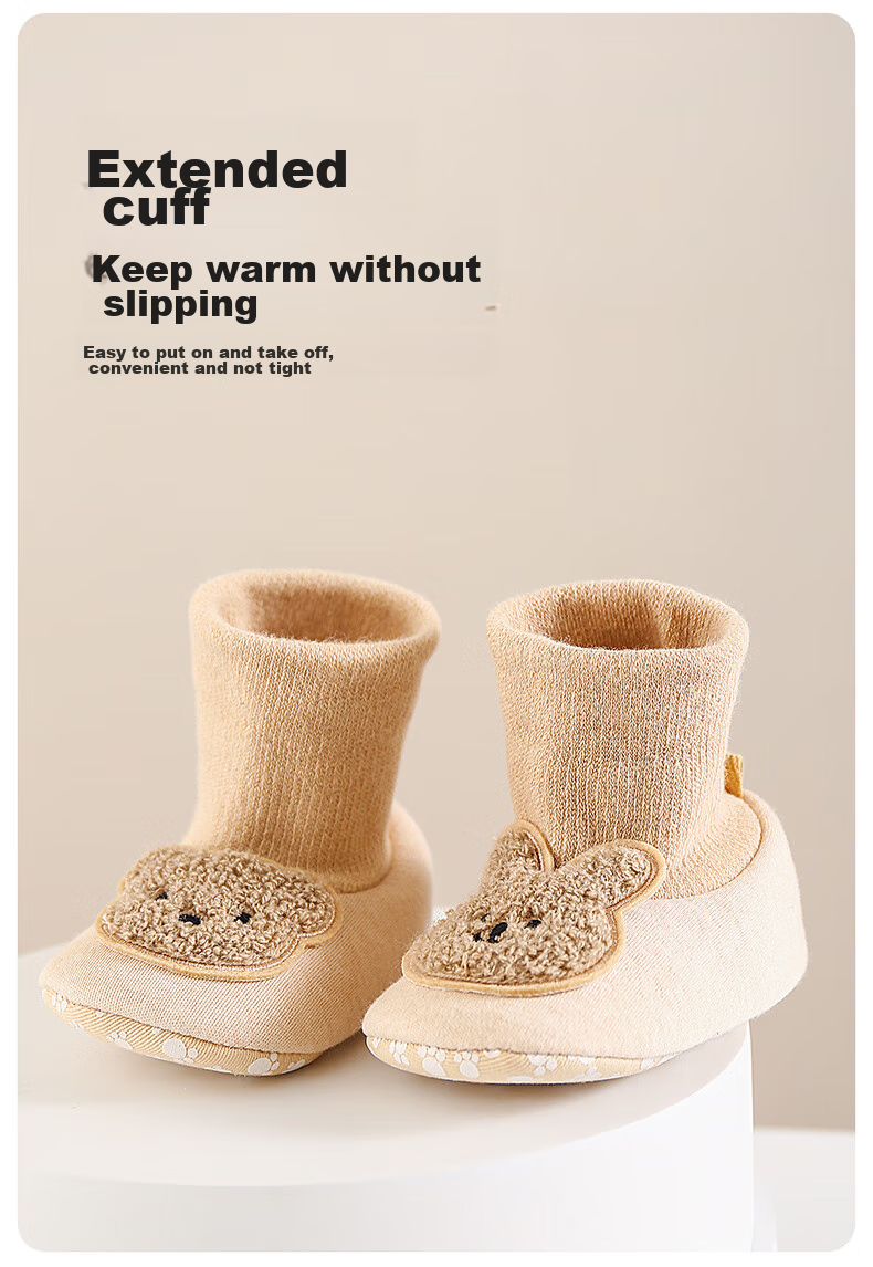 LAXIALIYA Baby Shoes Infant Girls Walking Shoes Toddler Socks Pre-Walking Cotton Shoes Boys High-Top Spring Autumn Winter 0-6-12 Months 4