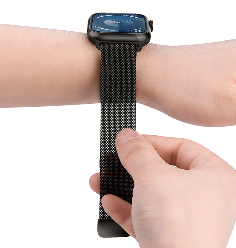 ESCASE Compatible Apple Watch Band, IWatch SE3 Milanese Magnetic Buckle Strap, Supports Apple Watch 11/SE2/9/8, 41/40/38mm, Silver 6