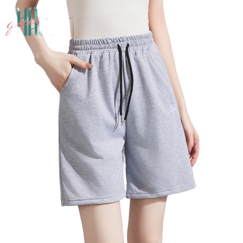 Halo Queen Women's Sports Shorts, Casual High-Waist Mid-Length Pants for Spring And Summer Travel, Loose-Fitting Running Shorts HW1KX61