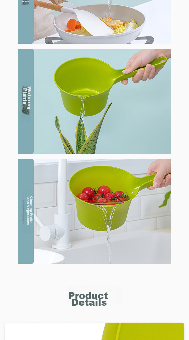 CHAHUA Water Ladle, Thickened Food-Grade Plastic Deep Long Handle, Water Scoop, Baby Hair Washing Water Dipper 8