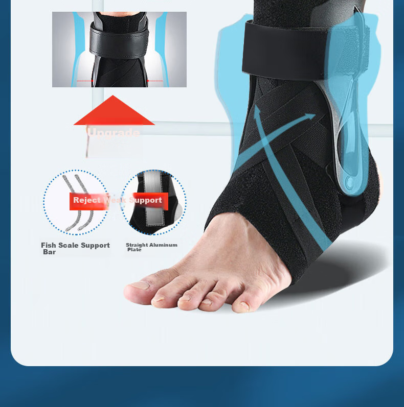 Chidong Splint Ankle Brace for Sprains, Twists, Fractures Recovery, Sports Protection, Single Pack, Black, One Size Fits All 1