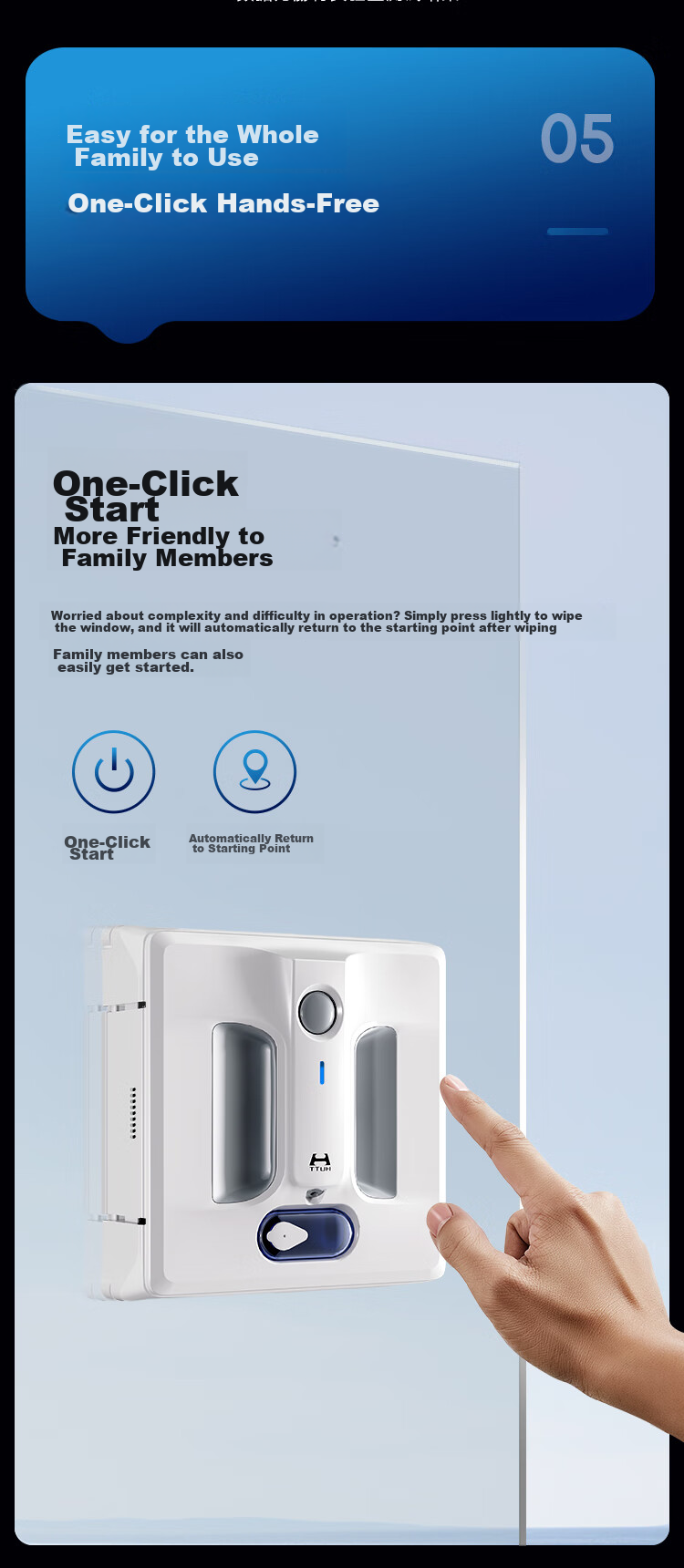 Hete Window Cleaning Robot W10 [2.0 Fully Upgraded Water Wash] Fully Automatic Variable Frequency Glass Cleaner for High-Rise Exterior Windows, Home Use Glass Cleaning Tool, Window Cleaning Device for Large Apartments with Edge Cleaning Functio 22
