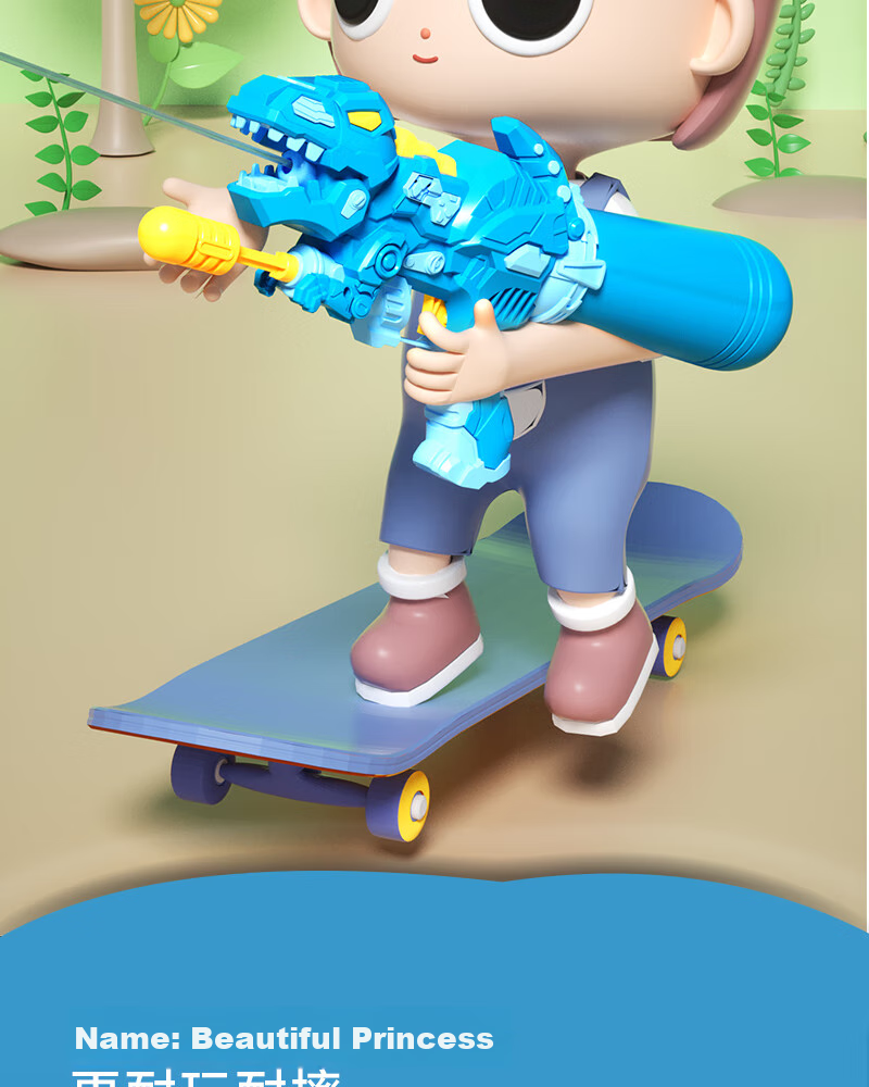 Aichiyu Kids Prank Double-Sided Front and Back Water Gun Splash Spraying Toy Water Gun for Boys and Girls 3