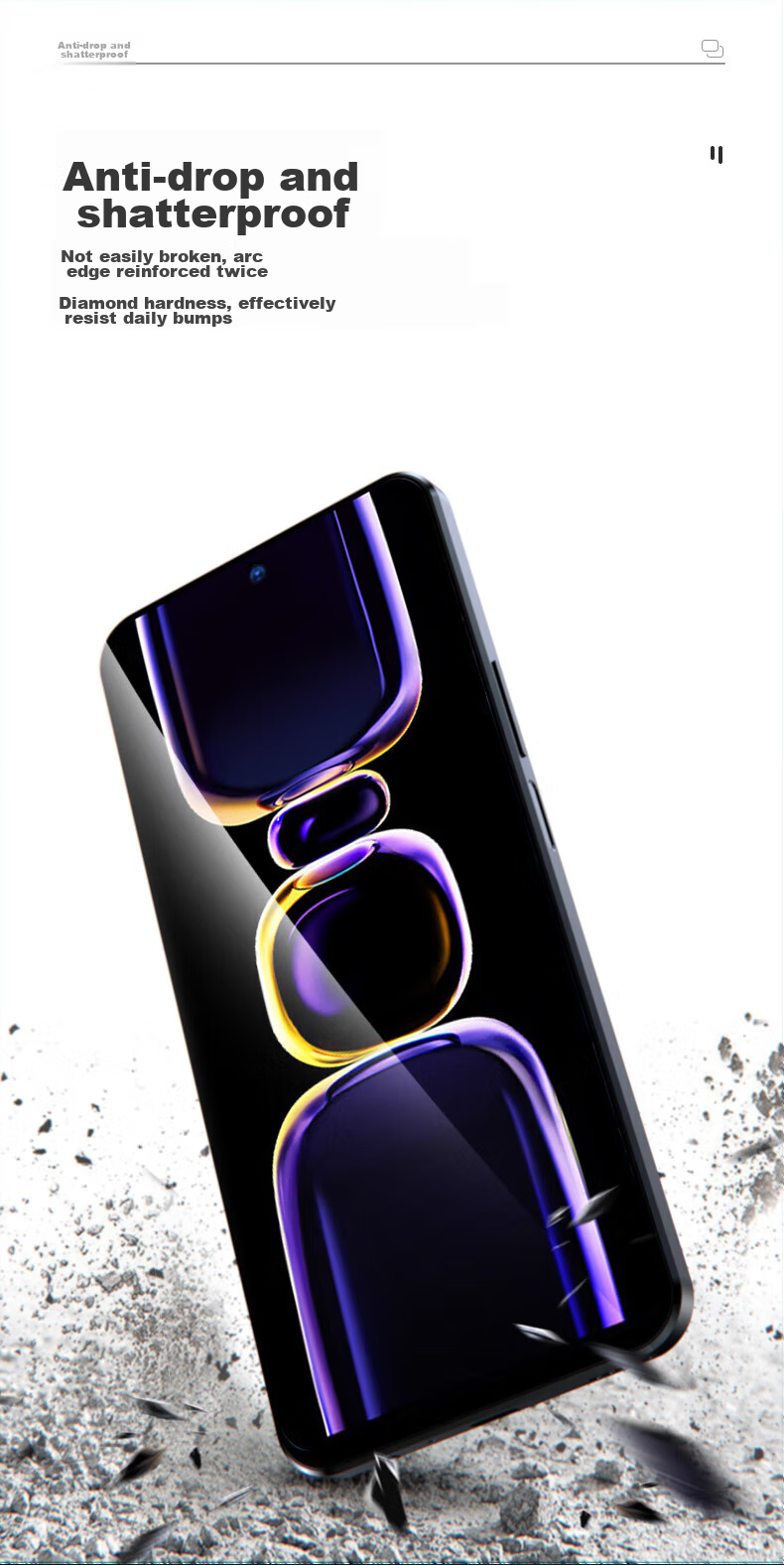 LLUNC [2-Pack] Tempered Glass Screen Protector for Redmi K60/60Pro/K60E, Full Coverage HD Ultra-Thin Glass Anti-Drop Anti-Fingerprint Protective Phone Film 8
