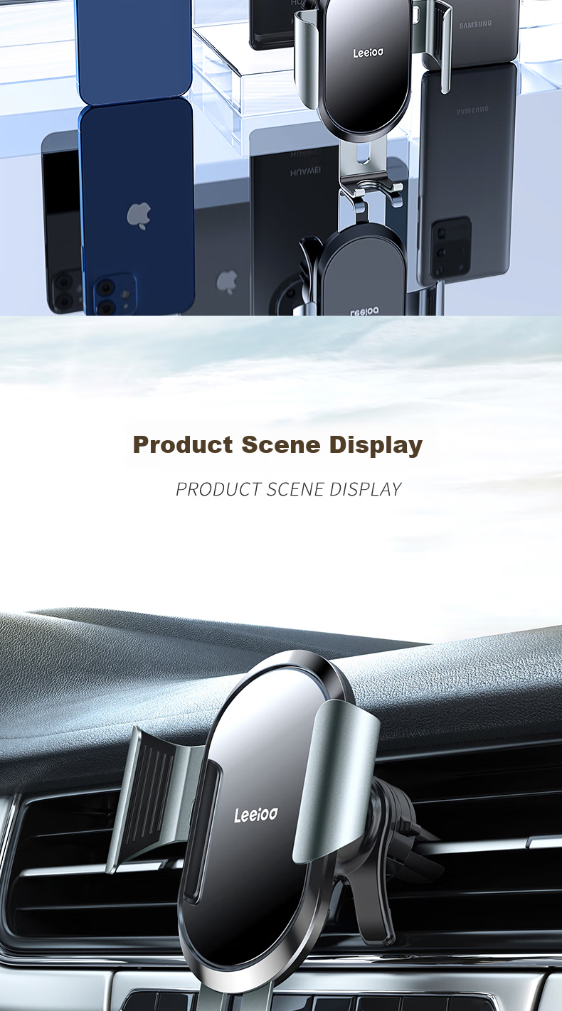 Leeioo Car Phone Holder, Universal Air Vent Mount for Navigation, Alloy Interior Accessory, Essential for Vehicles 17