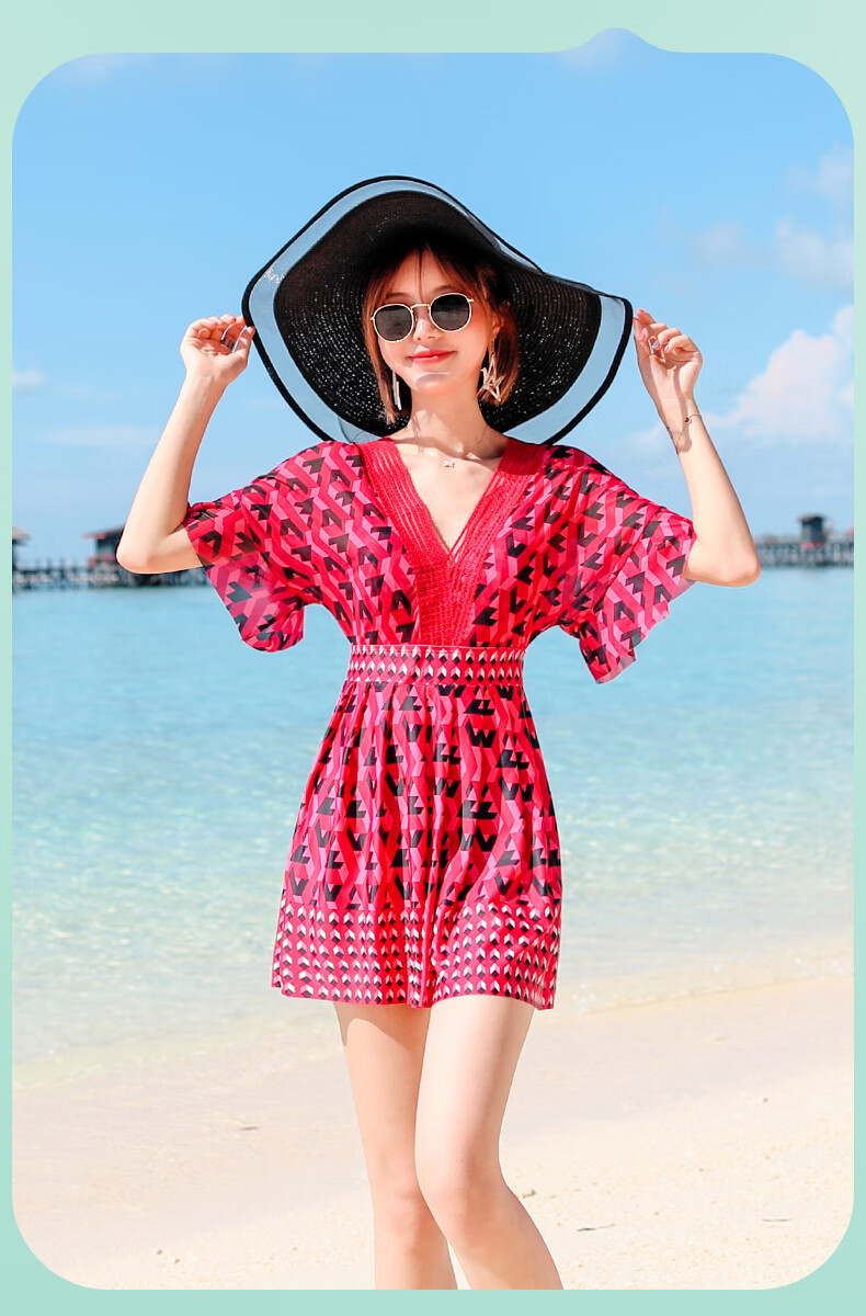 Yifu Sun Protection Swimsuit for Women, Tummy Control Slimming Fairy Style, Trendy Korean Hot Spring Swimwear, Plus Size for Curvy Women And Students 20