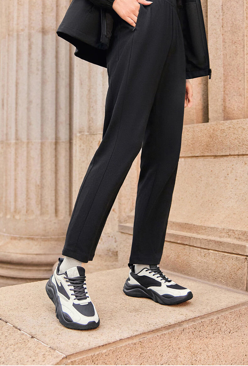 ERKE Women's Knitted Long Pants Spring Sports Pants Nine-Point Straight Slim Fit Running Fitness Casual Pants | Moisture-Wicking 3