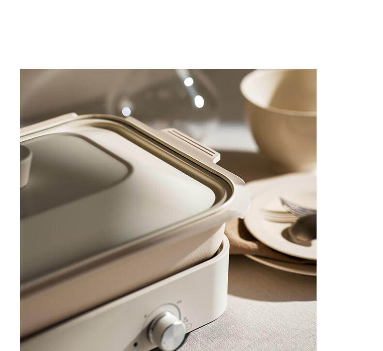 Olayks Instant Multi-Functional Cooking Pot, All-In Grill, Hot Pot, Frying And Boiling Pan, Home Use 3.5L Electric Hot Pot, Detachable Grill Plate for Grilling Fish And Meat, Versatile Cooking Pot 3