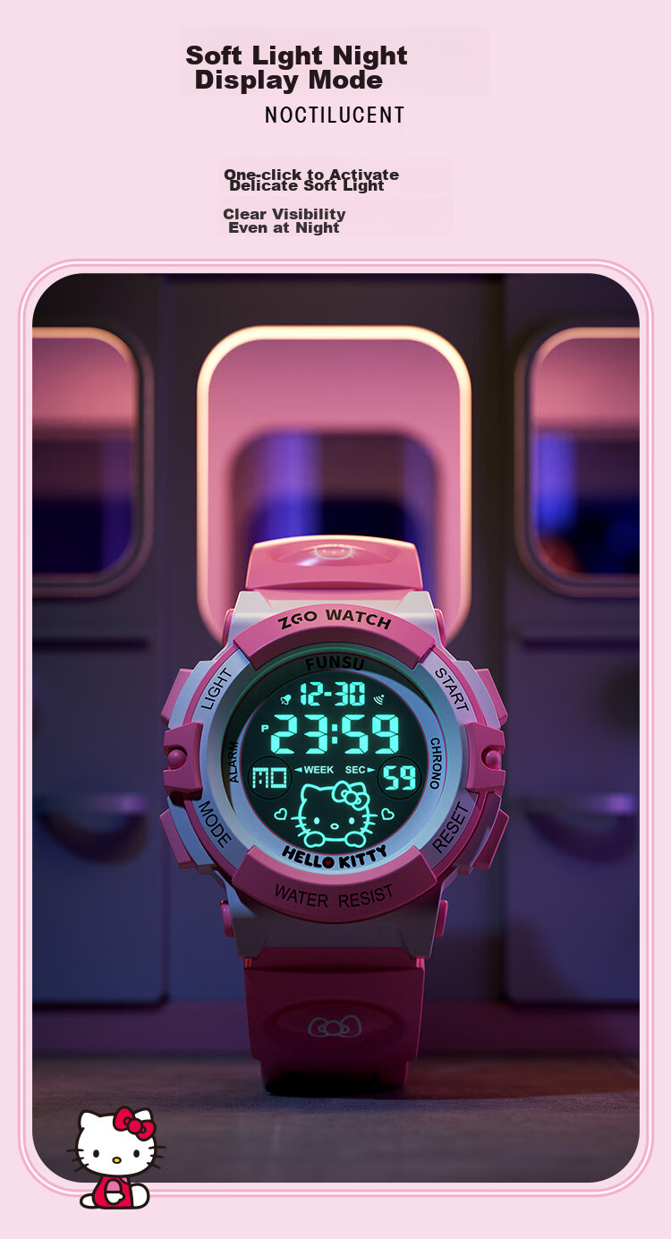 Hello Kitty Children's Watch for Ages 6-12, Time-Telling Electronic Watch for Girls, Cute Watch Specially Designed for Elementary School Students 10