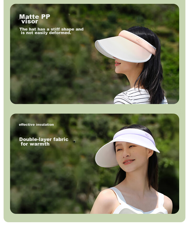 VVC Sun Protection Hat for Women, Sun Visor, UV-Resistant Wide-Brimmed Bucket Hat, Gradient Gray 6