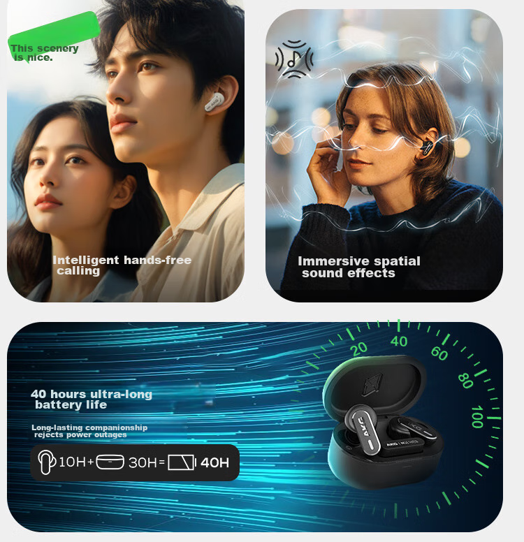 AKG N5 Wireless Bluetooth In-Ear Headphones, 2.4G Tri-Mode, Active Noise Cancellation, Gaming And Music Earphones, Compatible with Latest Apple And Huawei Models for Ultra-Long Battery Life, White 5