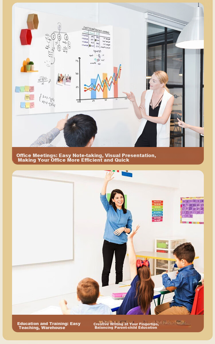 Kemi 120x150cm Soft Whiteboard Wall Sticker, Non-Damaging to Walls, Removable Magnetic Small Whiteboard, Office Writing Board, Hanging Magnetic Blackboard, Home Use Erasable Children's Doodle Wallpaper R120150 7