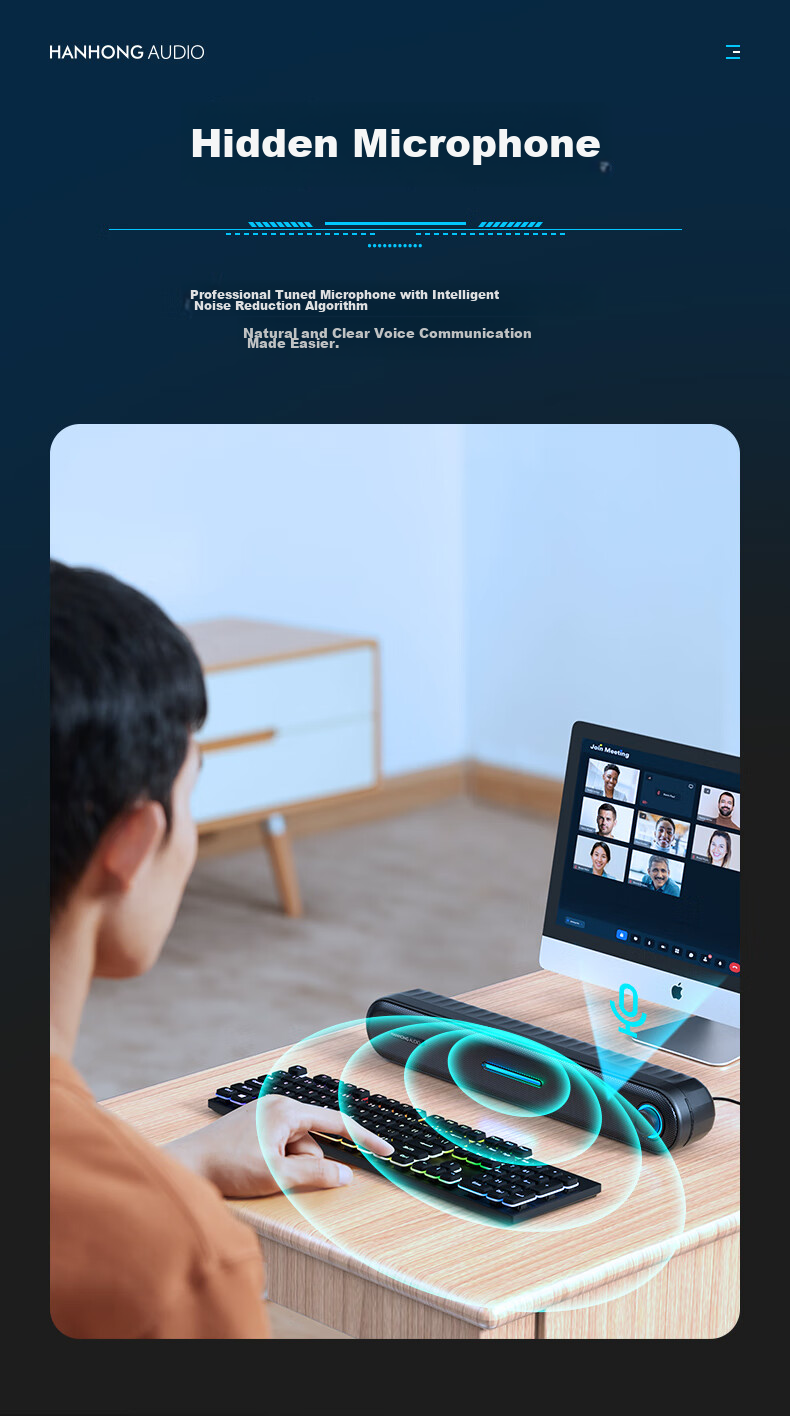 HANHONG_AUDIO PC01 Computer Speakers, PS5 Gaming Desktop Bluetooth Speaker, Multimedia Home Audio for Computer, Desktop, Mobile Phone, Laptop, RGB Light Effects Speaker, Indoor Home Use 8