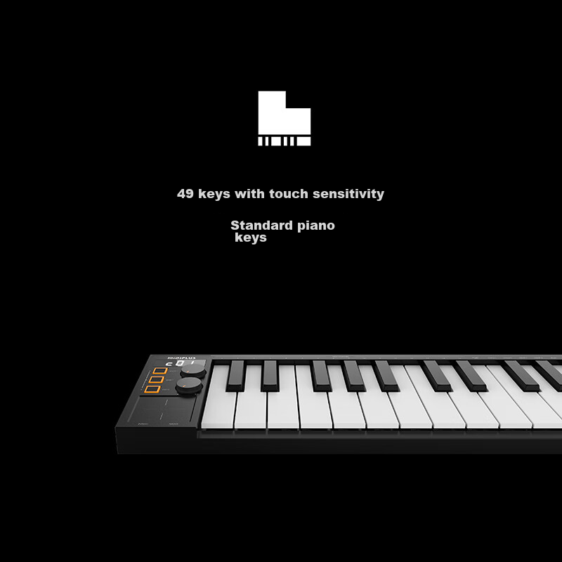 Midiplus V49 Key Wireless Bluetooth MINI Foldable Controller, Portable Electronic Music Composition MIDI Keyboard
