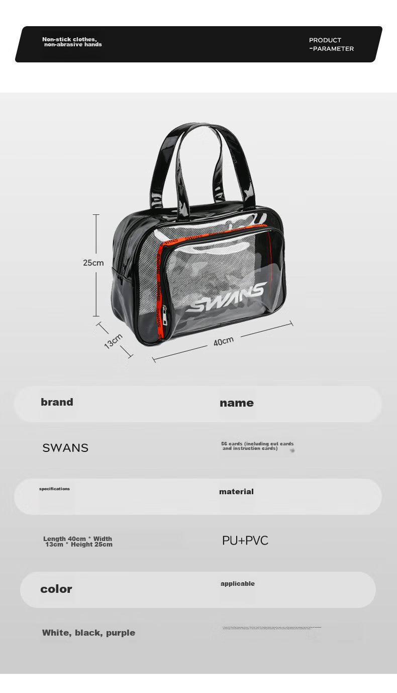 SWANS Swimming Handbag, Large Capacity, Wet And Dry Separation, Sports Beach Fitness Bag, Short-Trip Travel Storage, SPDC115 Black 6