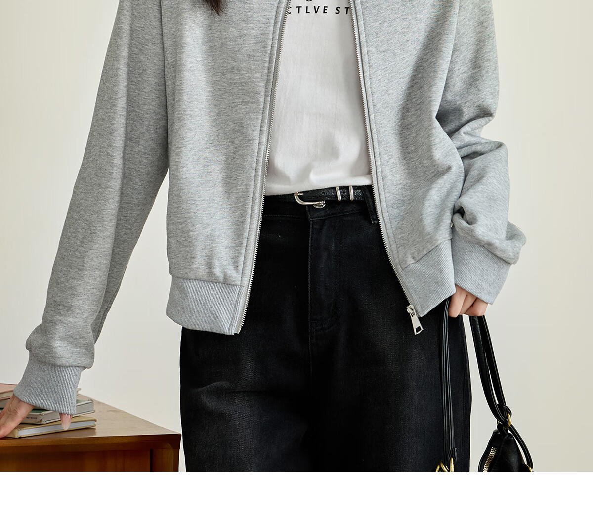 She Enjoy Casual Jacket Women Spring Autumn Versatile Raglan Sleeve Zip-up Stand Collar Sweatshirt T143U2004 17