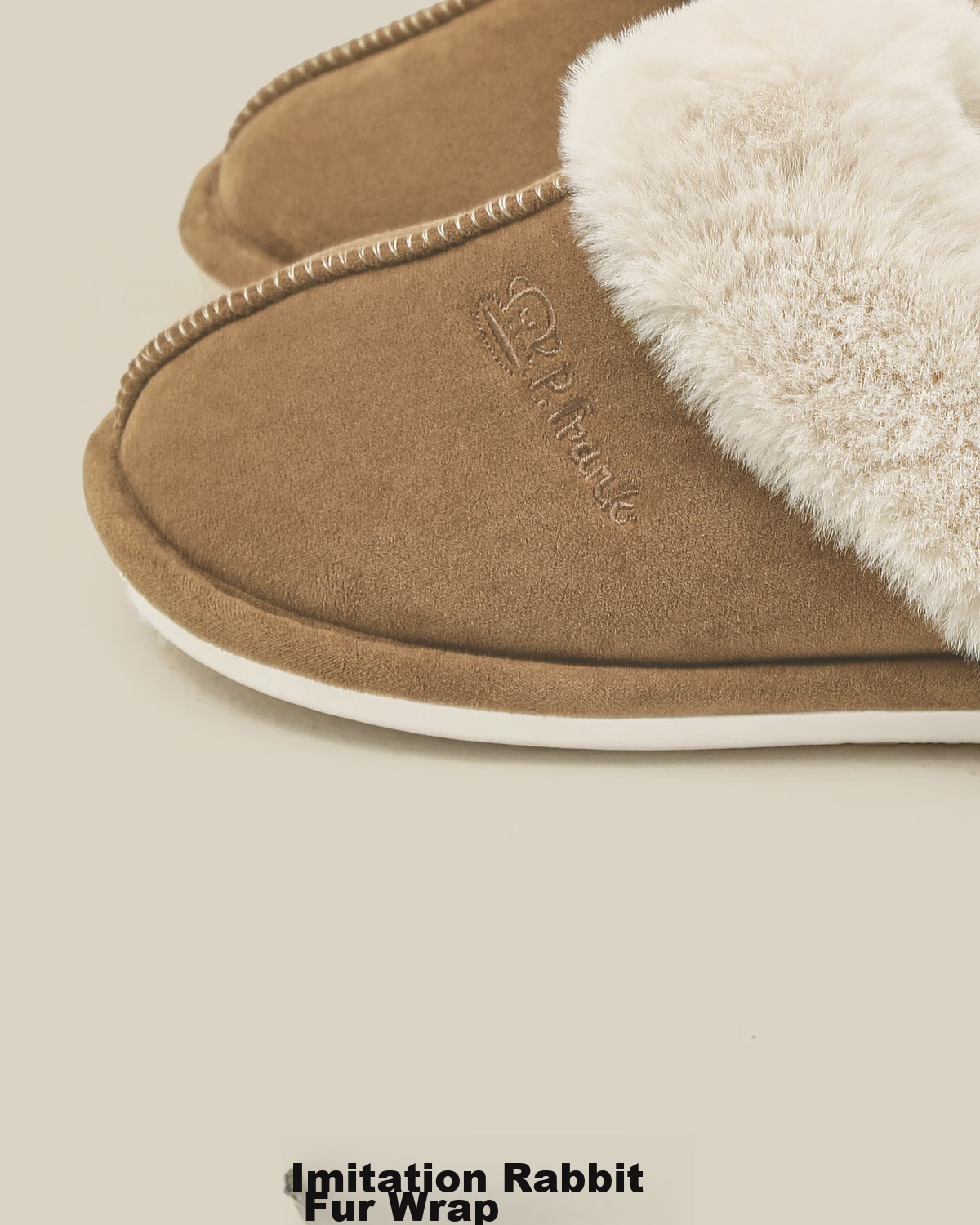 Paul Frank Cotton Slippers for Women, Winter Home Wear, Warm Plush Fashion Couple Slippers for Men, Brown, Size 44-45 [Runs Small] 6