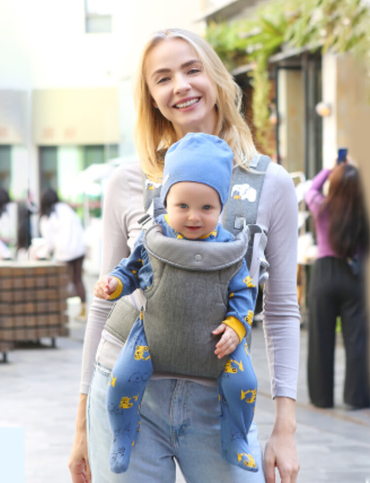9i9 Baby Carrier Waist Stool Front and Back Dual Use Breathable Safety Lightweight Linen A35 Gray Outdoor Baby Seat Cushion 12