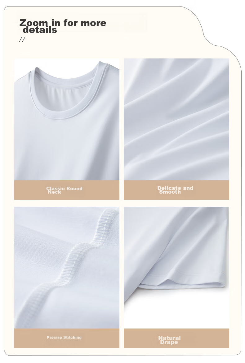 Yiershuang [Triple-Protection Fabric] Men's 50s White T-Shirt, Short-Sleeve Undershirt, Waterproof, Oil-Resistant, Stain-Proof, Loose-Fit Casual Sweatshirt 14