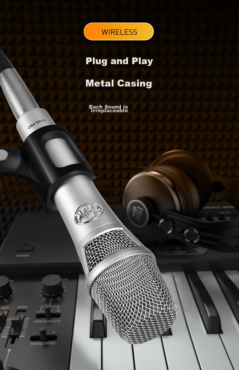 ISK S105 PRO Condenser Microphone Kit for Mobile Phone Live Streaming, Computer, Douyin, Kuaishou, Universal for Streamers, Singing, Quanmin K Song, Recording, Live Broadcasting Equipment Complete Set with Microphones 5