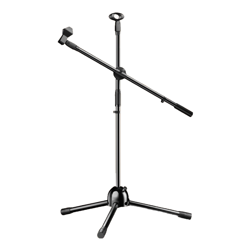 Soaiy Microphone Stand Floor Stand, Mic Stand, Floor Live Streaming Steel Tube Body Extendable Tripod, Recording Stage Stand Equipment with Clip SA-M14