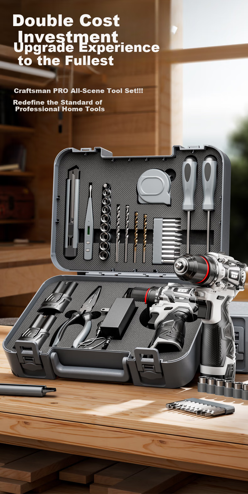 Oread 16.8V Brushless Cordless Drill Multi-Function Electric Screwdriver for Home Use 2
