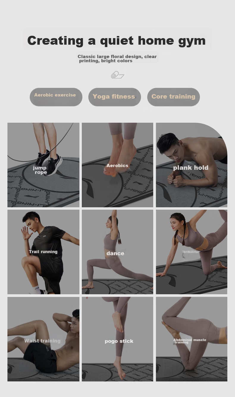Li-Ning Jump Rope Mat, Thickened Wide Fitness Mat for Men And Women, Soundproof Shock-Absorbing Non-Slip Professional Exercise Dance Mat 3