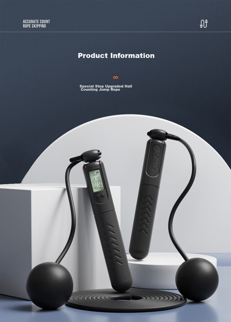 XTEP Jump Rope Counter for Exams, Adult And Children's Sports Equipment, Cordless Weight Loss Fitness Training Gear for Elementary School Students 15