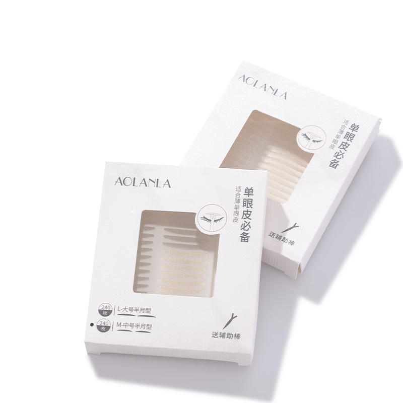 AOLANLA Double Eyelid Tape Realistic Lace Lightweight Invisible Natural Fit Non-Curling 240pcs L Size for Men and Women