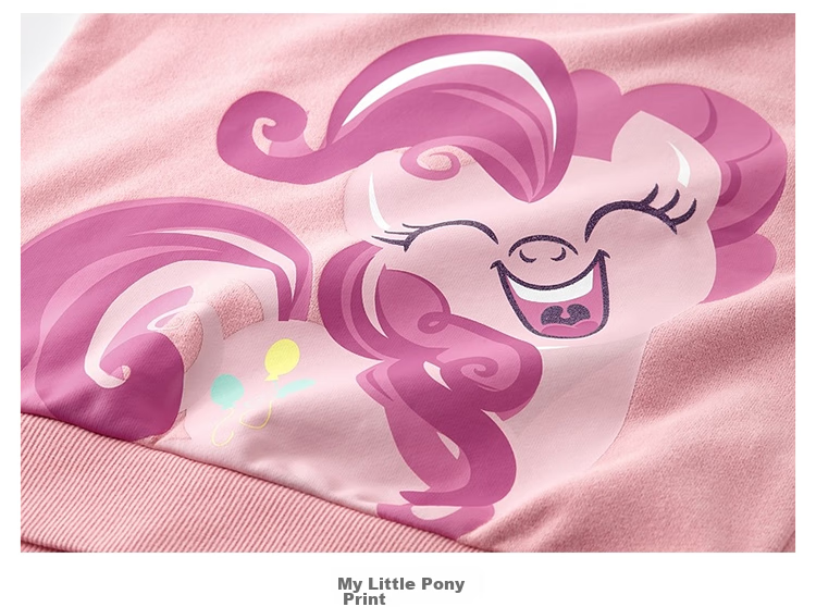 Baleno Children's Clothing Spring And Autumn 2022 My Little Pony Girls' Round Neck Sweatshirt Long Sleeve Top for Older Children 58B Light Blue 110cm 24