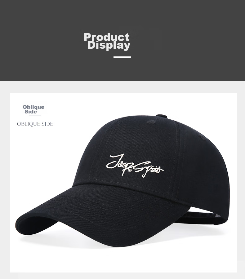 JEEP Men's All-Season Baseball Cap, Fashionable Embroidered Visor Hat for Men And Women, Versatile Cap A0384 11