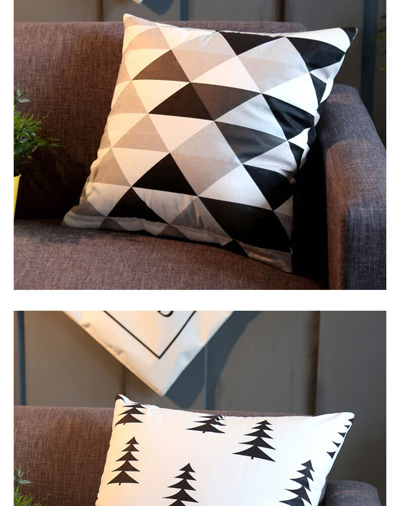 Ali Pillow Sofa Cushion Headboard Backrest Bed Waist Pad Office Lumbar Support Throw Pillow Cover with Inner Filling, 45*45 Qian Ge Bird Patter 12