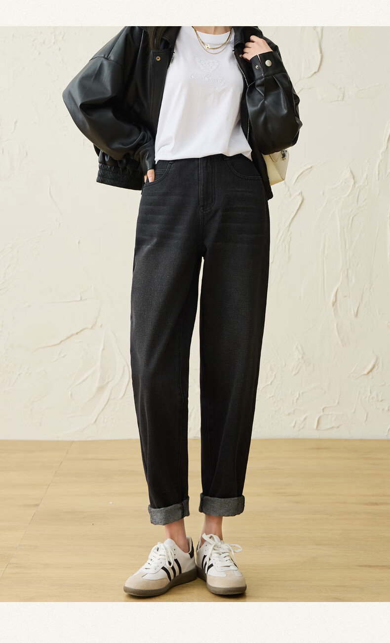 LangSha [New Retro Moisture-Wicking] Women's Jeans, Spring And Autumn New Style, High-Waisted Straight-Leg Cropped Tapered Harem Pants 18