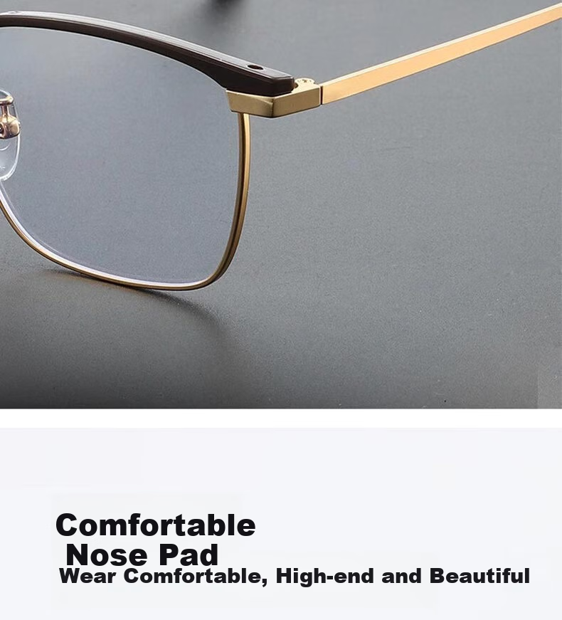 Cuntiandaofu Myopia Glasses, Blue Light Blocking Glasses, Prescription-Ready High-End Semi-Rimless Glasses for Men, Bright Coffee Color without Prescriptio 7